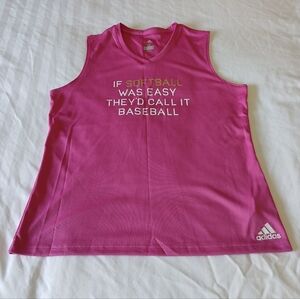 Adidas "If Softball Was Easy They'd Call It Basebal" Tank Top Women's Medium
